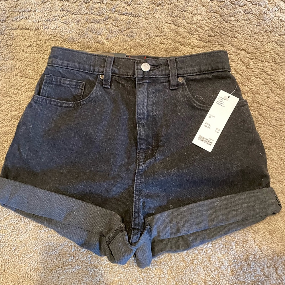 URBAN High Rise Black Mom Shorts